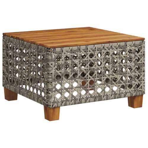 Vrtni stol sivi 55 x 55 x 36 cm od poliratana i bagremovog drva - Siva 1 tkanje s rupama Cijena