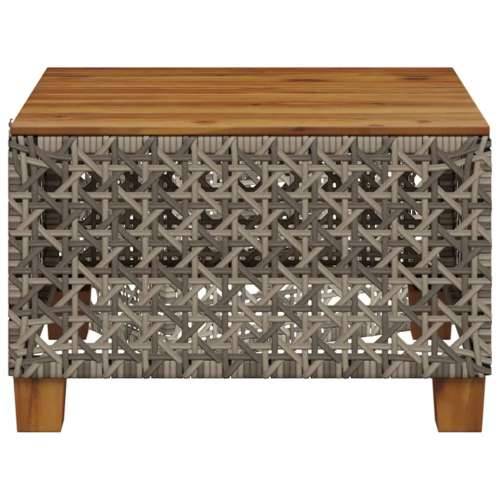 Vrtni stol sivi 55 x 55 x 36 cm od poliratana i bagremovog drva - Siva 1 tkanje s rupama Cijena