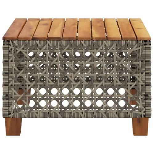 Vrtni stol sivi 55 x 55 x 36 cm od poliratana i bagremovog drva - Siva 1 tkanje s rupama Cijena