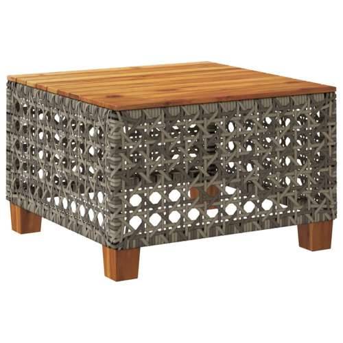 Vrtni stol sivi 55 x 55 x 36 cm od poliratana i bagremovog drva - Siva 1 tkanje s rupama Cijena