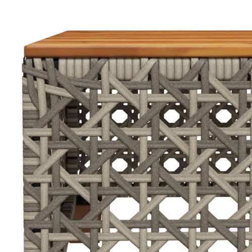Vrtni stol sivi 55 x 55 x 36 cm od poliratana i bagremovog drva - Siva 1 tkanje s rupama Cijena