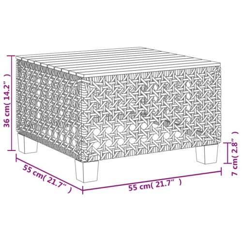 Vrtni stol sivi 55 x 55 x 36 cm od poliratana i bagremovog drva - Siva 1 tkanje s rupama Cijena