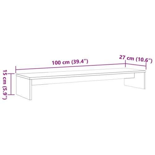 Stalak za monitor voštano smeđi 100x27x15cm od borovine - Voštano smeđa 1 Cijena