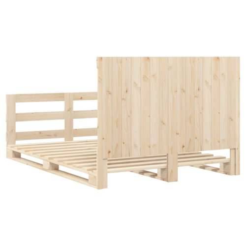 Okvir za krevet s uzglavljem 160 x 200 cm od masivne borovine - Prirodna 160 x 200 cm Ne with triangle headboard & footboard Cijena