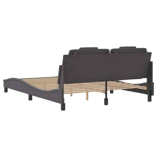 Okvir za krevet s uzglavljem sivi 160x200 cm od umjetne kože - Siva 160 x 200 cm Cijena