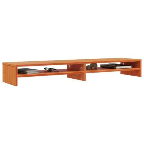 Stalak za monitor voštano smeđi 100x24x13cm od borovine - Voštano smeđa 1 Cijena