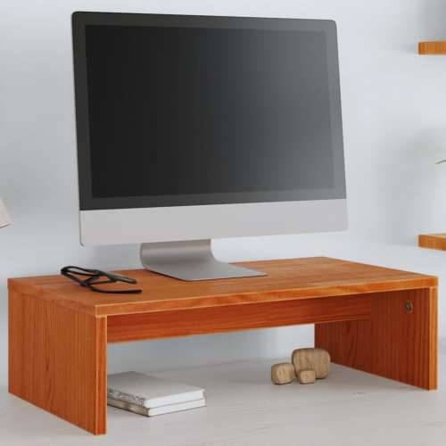 Stalak za monitor voštano smeđi 50 x 27 x 15 cm od borovine - Voštano smeđa 1 Cijena