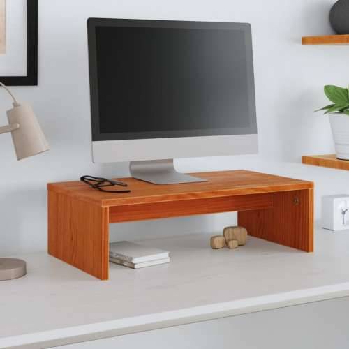 Stalak za monitor voštano smeđi 50 x 27 x 15 cm od borovine - Voštano smeđa 1 Cijena