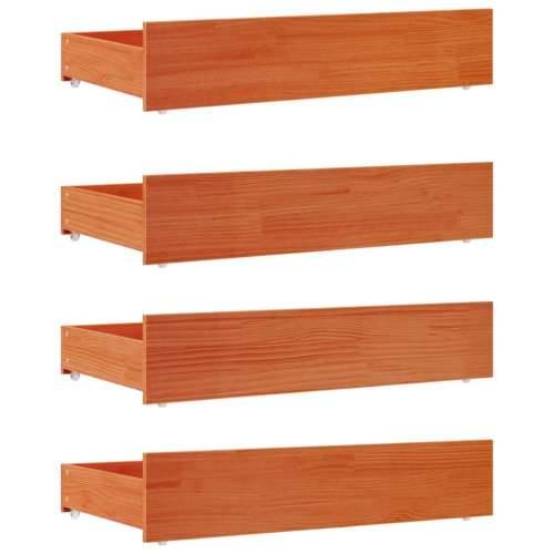 Ladice za krevet 4 kom voštano smeđe od masivne borovine - Voštano smeđa 90 x 57 x 18 cm Cijena