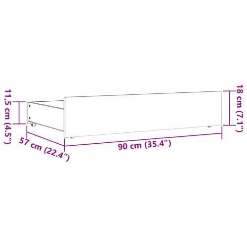 Ladice za krevet 4 kom voštano smeđe od masivne borovine - Voštano smeđa 90 x 57 x 18 cm Cijena
