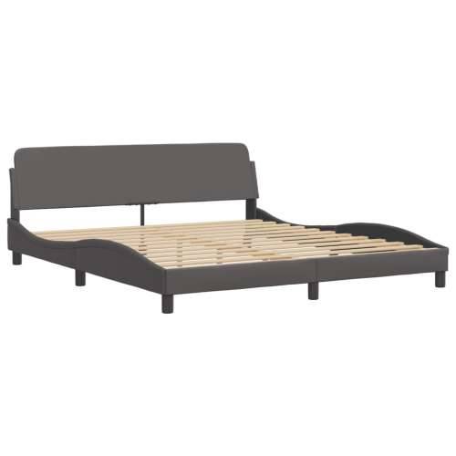 Okvir kreveta s LED svjetlima sivi 180 x 200 cm od umjetne kože - Siva 180 x 200 cm Cijena