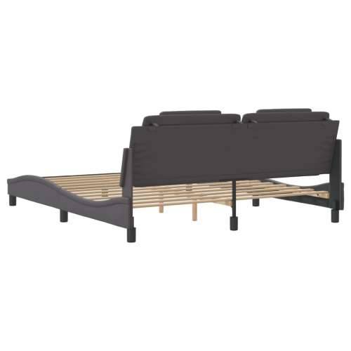 Okvir kreveta s LED svjetlima sivi 180 x 200 cm od umjetne kože - Siva 180 x 200 cm Cijena