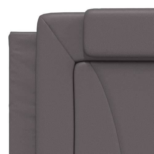 Okvir kreveta s LED svjetlima sivi 180 x 200 cm od umjetne kože - Siva 180 x 200 cm Cijena