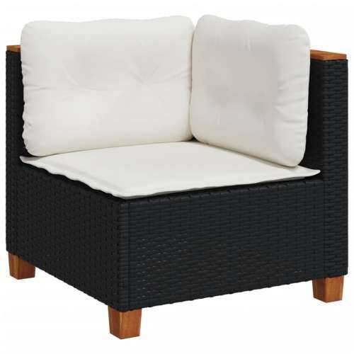 Vrtna garnitura - 8-dijelni set vrtnih sofa od poliratana s jastucima crni - Crna Puno tkanje 1 Cijena