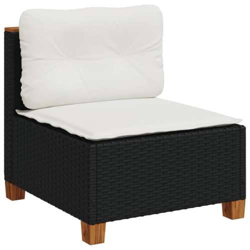 Vrtna garnitura - 10-dijelni set vrtnih sofa s jastucima crni od poliratana - Crna Sa stolom Puno tkanje 1 Cijena