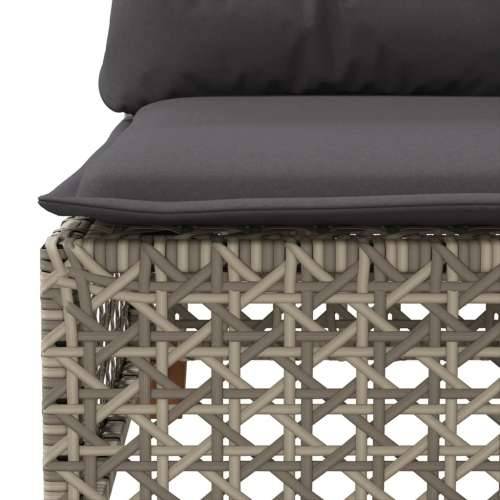 Vrtna garnitura - 10-dijelni set vrtnih sofa od poliratana s jastucima sivi - Siva Sa stolom tkanje s rupama 1 Cijena
