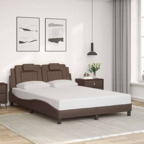 Okvir kreveta s LED svjetlima smeđi 140x200 cm od umjetne kože - Smeđa 140 x 200 cm Cijena