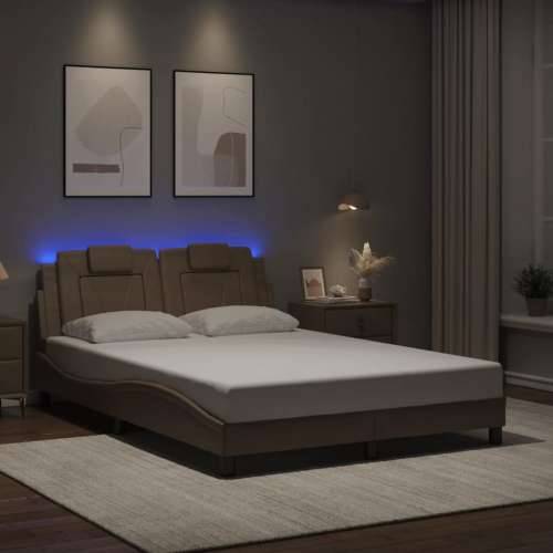 Okvir kreveta LED boja cappuccina 140 x 200 cm od umjetne kože - Boja cappuccina 140 x 200 cm Cijena