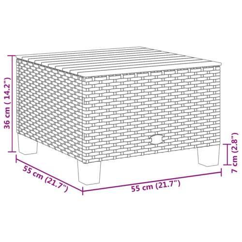 Vrtni stol crni 55 x 55 x 36 cm od poliratana i bagremovog drva - Crna 1 Puno tkanje Cijena