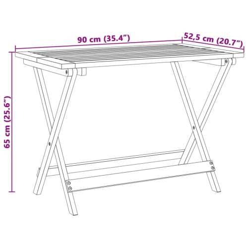 Sklopivi vrtni stol 90x52,5x65 cm od masivnog bagremovog drva 90 x 52.5 x 65 cm 1 Cijena