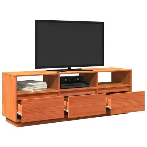 TV ormarić voštano smeđi 140 x 37 x 50 cm od masivne borovine - Voštano smeđa 1 Cijena