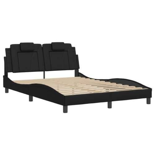 Okvir za krevet s LED svjetlima crni 140x190 cm od umjetne kože - Crna 140 x 190 cm Cijena