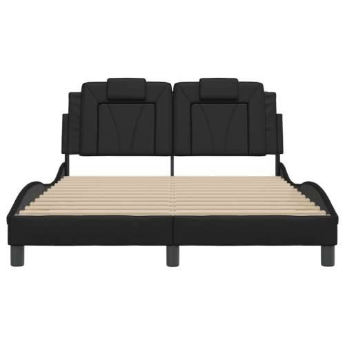 Okvir za krevet s LED svjetlima crni 140x190 cm od umjetne kože - Crna 140 x 190 cm Cijena