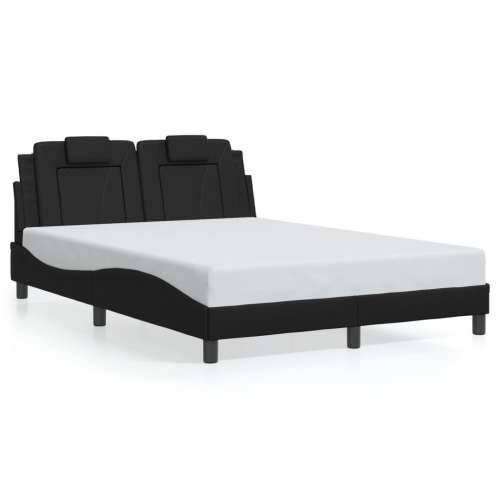 Okvir kreveta s LED svjetlima crni 140 x 200 cm od umjetne kože - Crna 140 x 200 cm Cijena