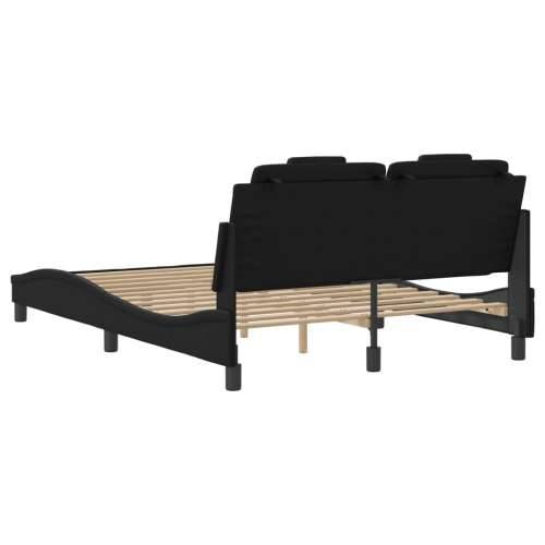 Okvir kreveta s LED svjetlima crni 140 x 200 cm od umjetne kože - Crna 140 x 200 cm Cijena