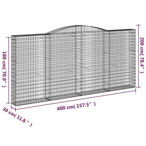 Lučne gabionske košare 8 kom 400x30x180/200cm pocinčano željezo - 400 x 30 x 180/200 cm 8 Cijena
