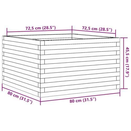 Vrtna sadilica voštano smeđe boje 80x80x45,5 cm od borovine - Voštano smeđa 80 x 80 x 45.5 cm 1 Cijena