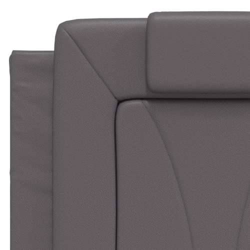 Okvir za krevet s uzglavljem sivi 140x200 cm od umjetne kože - Siva 140 x 200 cm Cijena