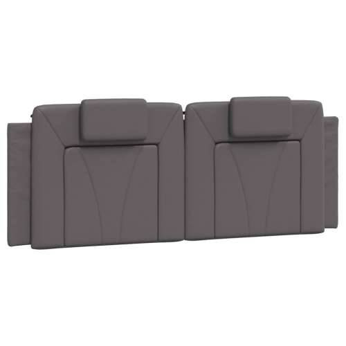 Okvir kreveta s LED svjetlima sivi 140 x 200 cm od umjetne kože - Siva 140 x 200 cm Cijena