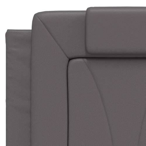 Okvir kreveta s LED svjetlima sivi 140 x 200 cm od umjetne kože - Siva 140 x 200 cm Cijena