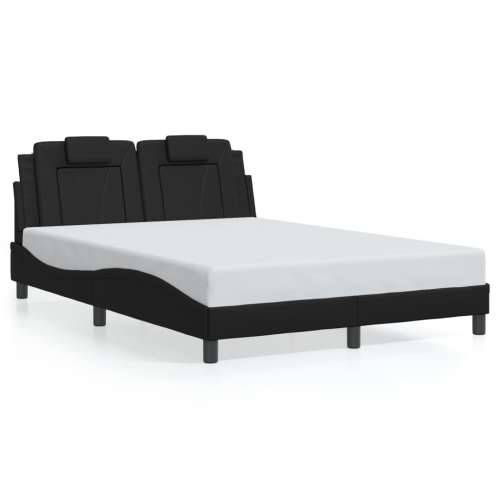 Okvir za krevet s uzglavljem crni 140x190 cm od umjetne kože - Crna 140 x 190 cm Cijena