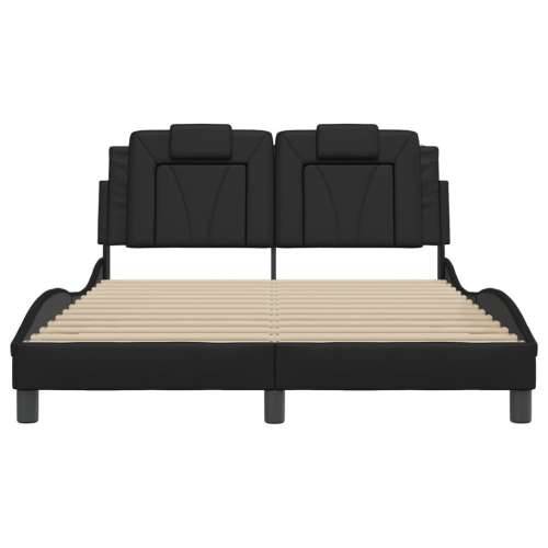 Okvir za krevet s uzglavljem crni 140x190 cm od umjetne kože - Crna 140 x 190 cm Cijena