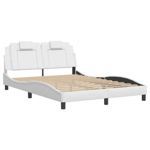Okvir kreveta s LED svjetlima bijeli 140x190 cm od umjetne kože - Bijela 140 x 190 cm Cijena