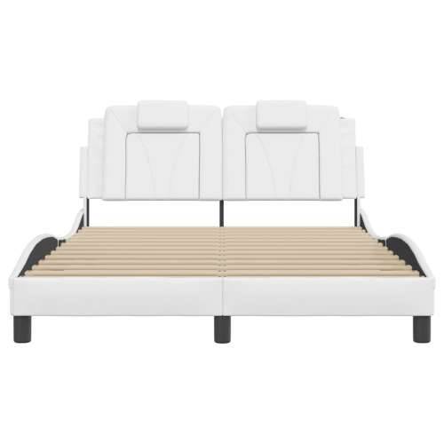 Okvir kreveta s LED svjetlima bijeli 140x190 cm od umjetne kože - Bijela 140 x 190 cm Cijena