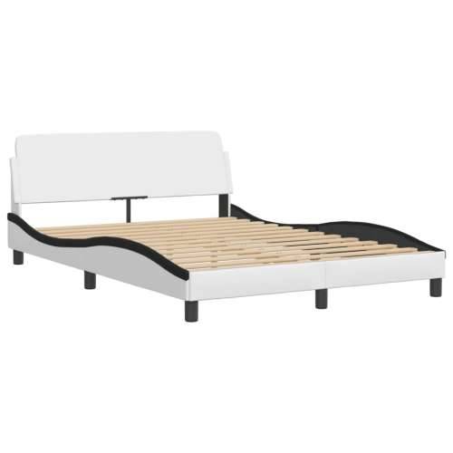 Okvir kreveta LED bijelo-crni 140 x 200 cm od umjetne kože - Bijela i crna 140 x 200 cm Cijena