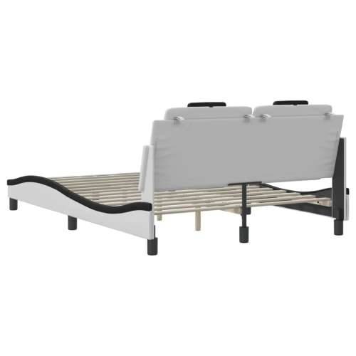 Okvir kreveta LED bijelo-crni 140 x 200 cm od umjetne kože - Bijela i crna 140 x 200 cm Cijena