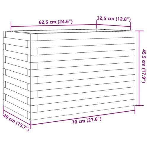 Vrtna sadilica 70x40x45,5 cm od masivne borovine - Prirodna boja bora 70 x 40 x 45.5 cm 1 Cijena