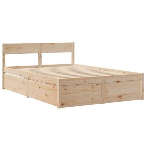 Krevet s ladicama i madracem 120 x 200 cm od masivne borovine - Prirodna 120 x 200 cm Cijena