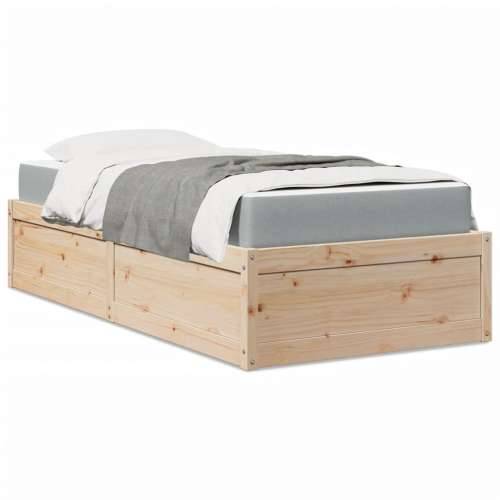 Krevet s madracem 90 x 200 cm od masivne borovine - Prirodna 90 x 200 cm Cijena