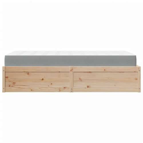 Krevet s madracem 90 x 200 cm od masivne borovine - Prirodna 90 x 200 cm Cijena