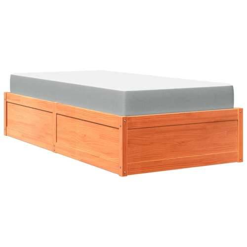 Krevet s madracem voštano smeđi 90x200 cm od masivne borovine - Voštano smeđa 90 x 200 cm Cijena