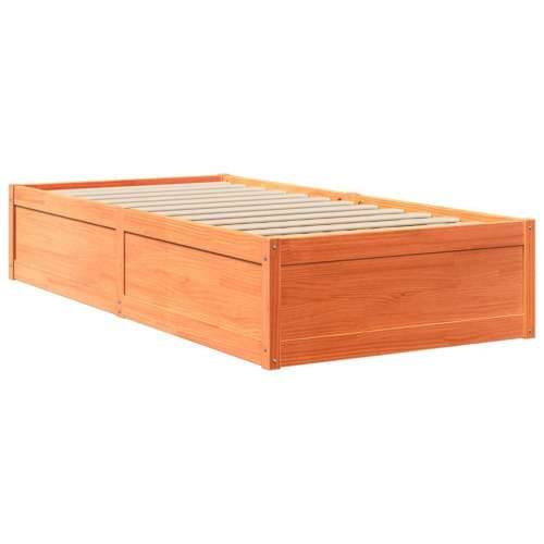 Krevet s madracem voštano smeđi 90x200 cm od masivne borovine - Voštano smeđa 90 x 200 cm Cijena