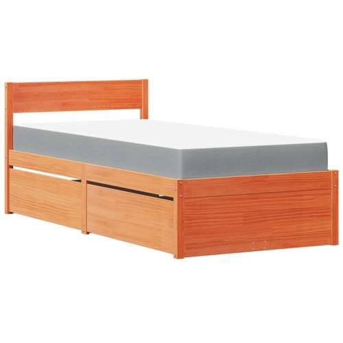 Krevet s ladicama i madracem voštano smeđi 90x200 cm borovina Voštano smeđa 90 x 200 cm Cijena