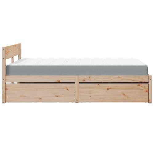 Krevet s ladicama i madracem 120 x 190 cm od masivne borovine - Prirodna 120 x 190 cm Cijena