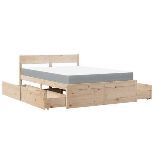 Krevet s ladicama i madracem 120 x 190 cm od masivne borovine - Prirodna 120 x 190 cm Cijena