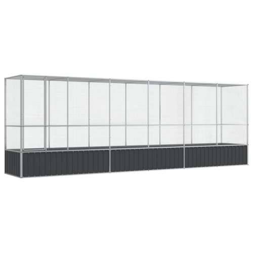 Kavez za ptice s produžetkom srebrni 626,5x107x212 cm čelični - 626.5 x 107 x 212 cm Cijena